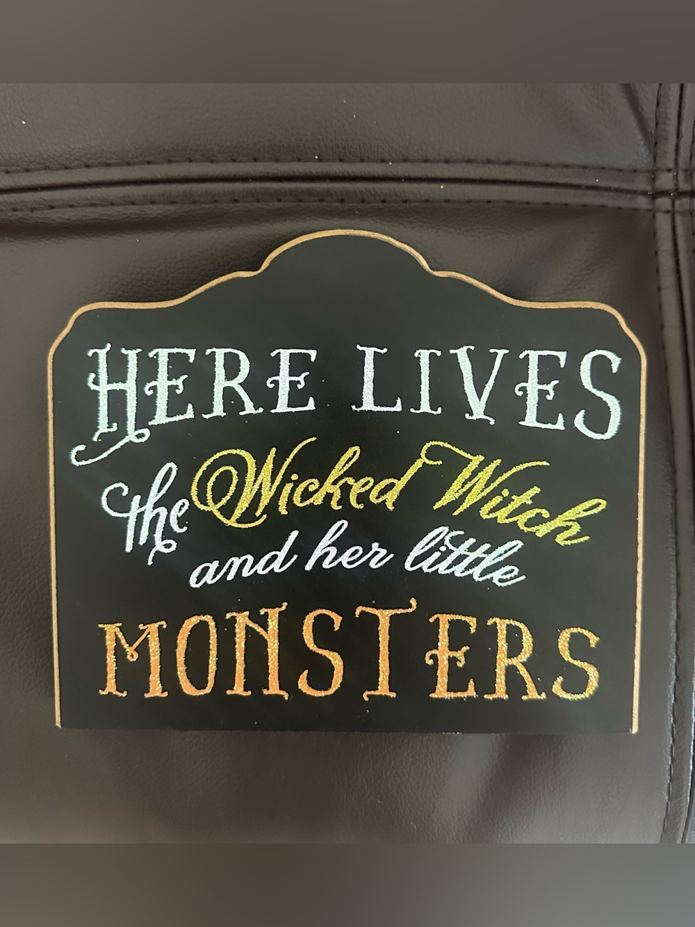 Decorative Wooden Halloween Sign - Here Lives the Wicked Witch